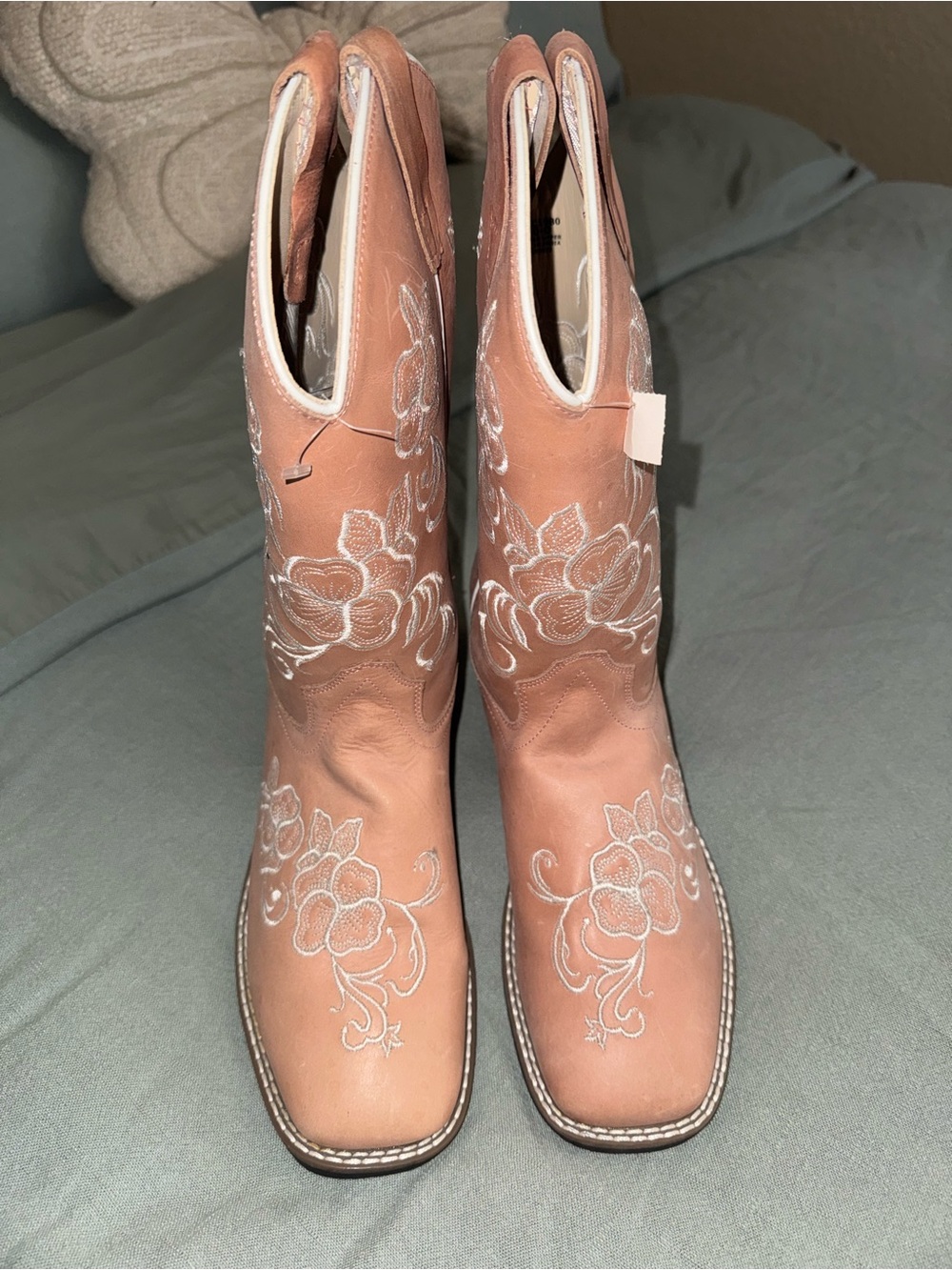 Shyanne Pink Floral Embroidered Kids Western Boots